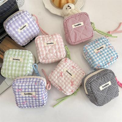3922 Quilted Cotton Plaid Multi-Purpose Mini Bag