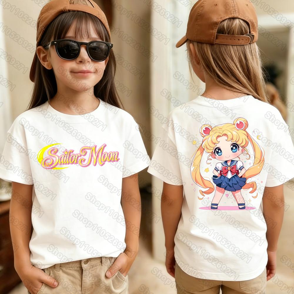 Sailor Moon Retro 90s Anime Graphic TShirt Summer Women Girls Kids Tee Streetwear Casual Trend Short Sleeve Hop Tops Clothing