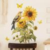 Creative Hand-Painted Sunflower Bird Butterfly Wall Sticker for Entrance Living Room Home Decoration Self-Adhesive Removable