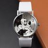 Disney Mickey Cartoon Children's Watch Fashion Watch PU Leather Strap Quartz Watch Boys and Girls Student Birthday Gift