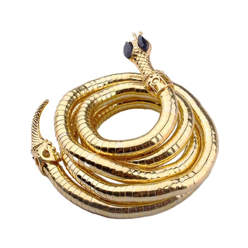 Сгибаемое ожерелье в виде змеи, регулируемое панк-чокер, гибкие складные ожерелья, многослойное металлическое ожерелье в виде змеи, браслет