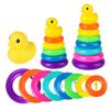 Jenga Rainbow Color Ring Stacking Tower Duck Tub Play Toys Baby Development