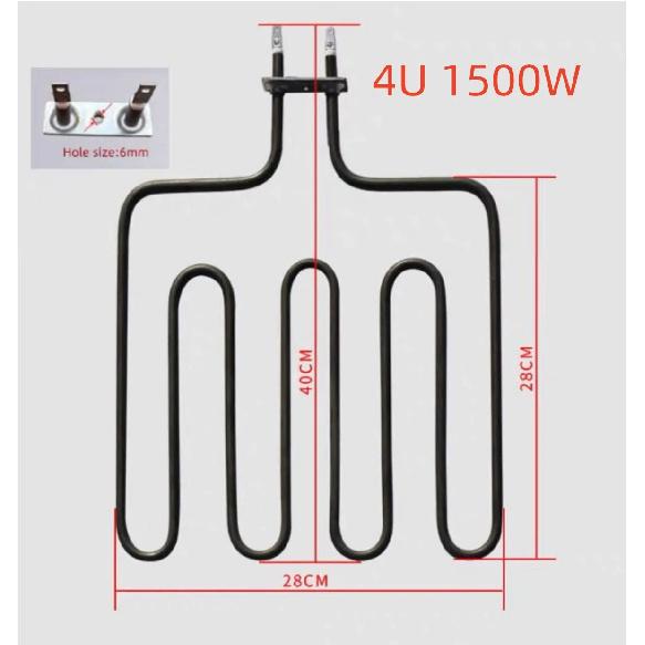 1PC 220v 1500w 2000w Electric Tubular Heating Element Sauna Stove Oven Air Heating Element Baking Heater Tube SS304