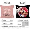Mario Series Characters Cushion  Household Decoration Linen Sofa Cushion Cover: Skin-Friendly & Breathable with Invisible Zipper