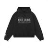 Oversized Hooded Sweatshirt With Letter Print Unisex Casual Pullover Fall