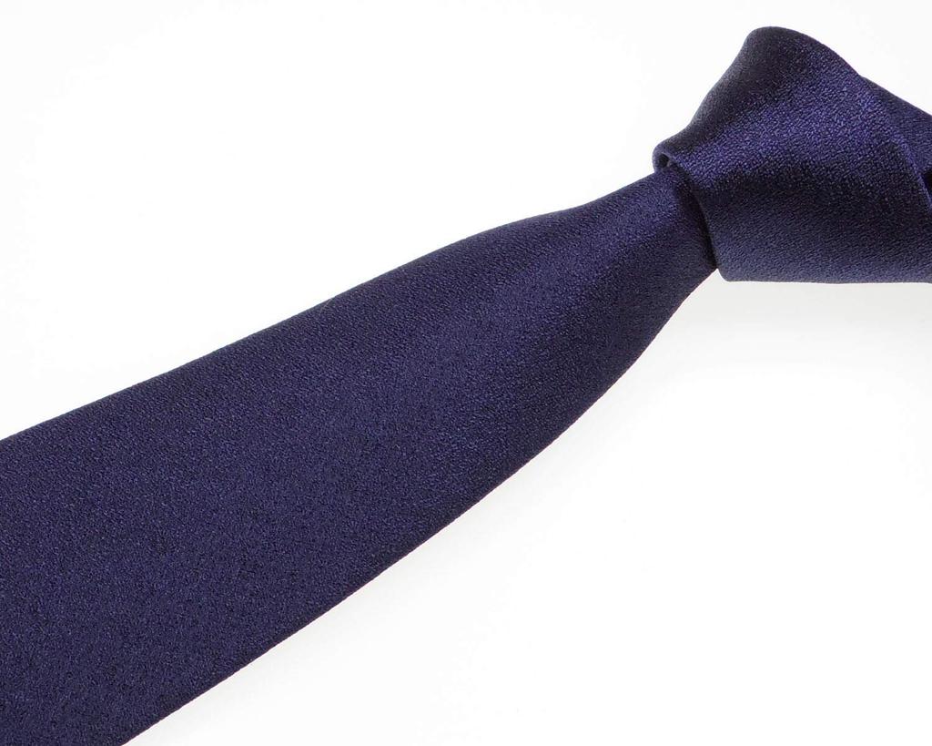 [Fuji Sakura Kobo] Plain Dark Navy Silk Necktie, Textured Finish, Made in Japan
