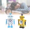 Alarm Cartoon Robot Clock Metal Casing Analog Hands Childrens Room Space Living