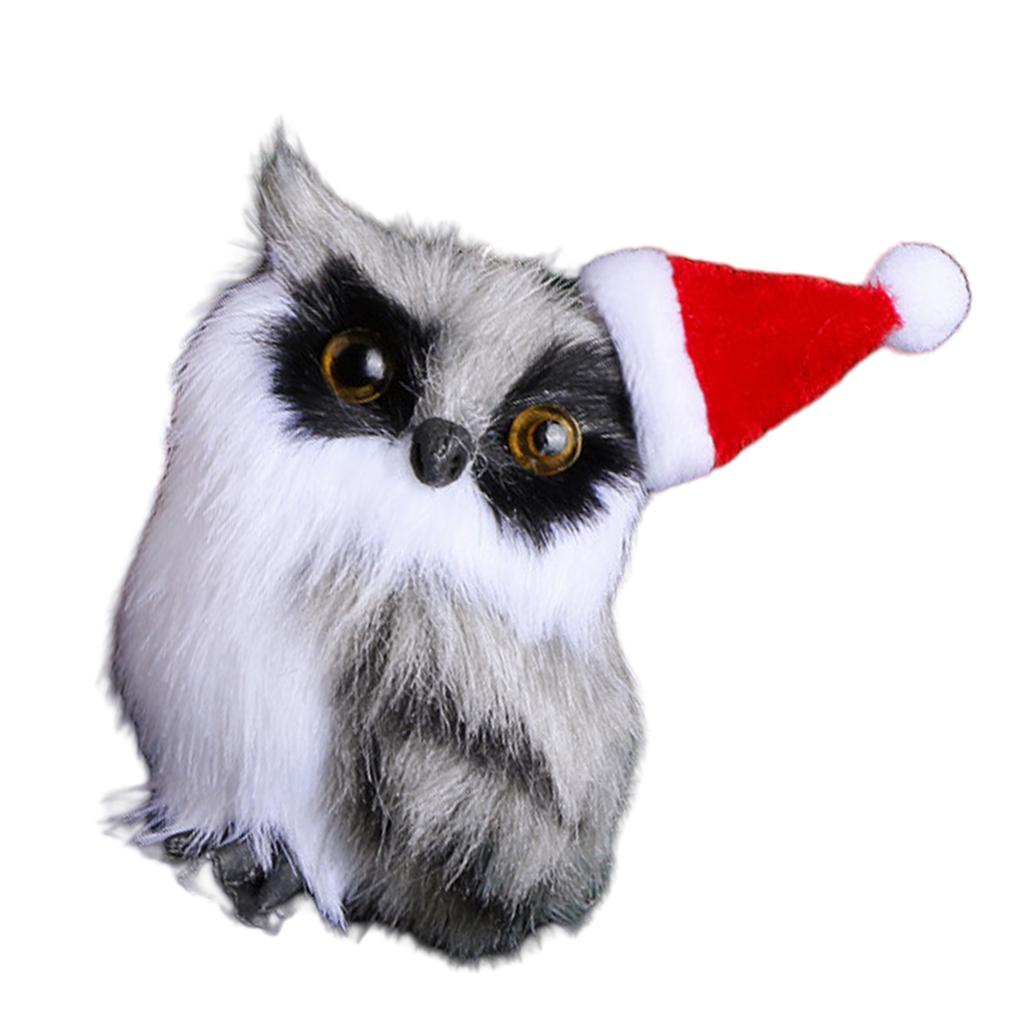 Elegant White Owl Christmas Ornament White Owl Miniature Toy for Kids Educational Animal Models Home Decoration