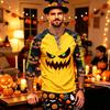Men's Long Sleeve Shirt with Halloween Print Pattern for Casual Wear