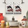 Artoid Mode Red Black Buffalo Plaid Bird Snowman Winter Kitchen Towels Dish Towels, 18x26 Inch Farmhouse Snowflakes Decoration Cleaning Set of 2
