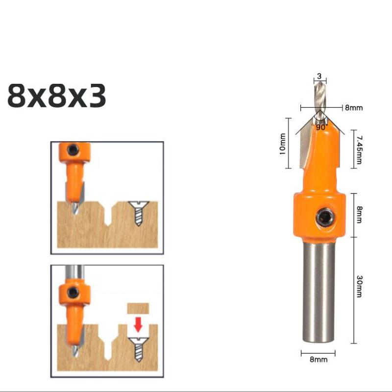 

Фреза с зенковкой, винт, HSS, деревообрабатывающий экстрактор Remon, снос для фрезы по дереву, хвостовик 8 мм 8*3 оранжевый