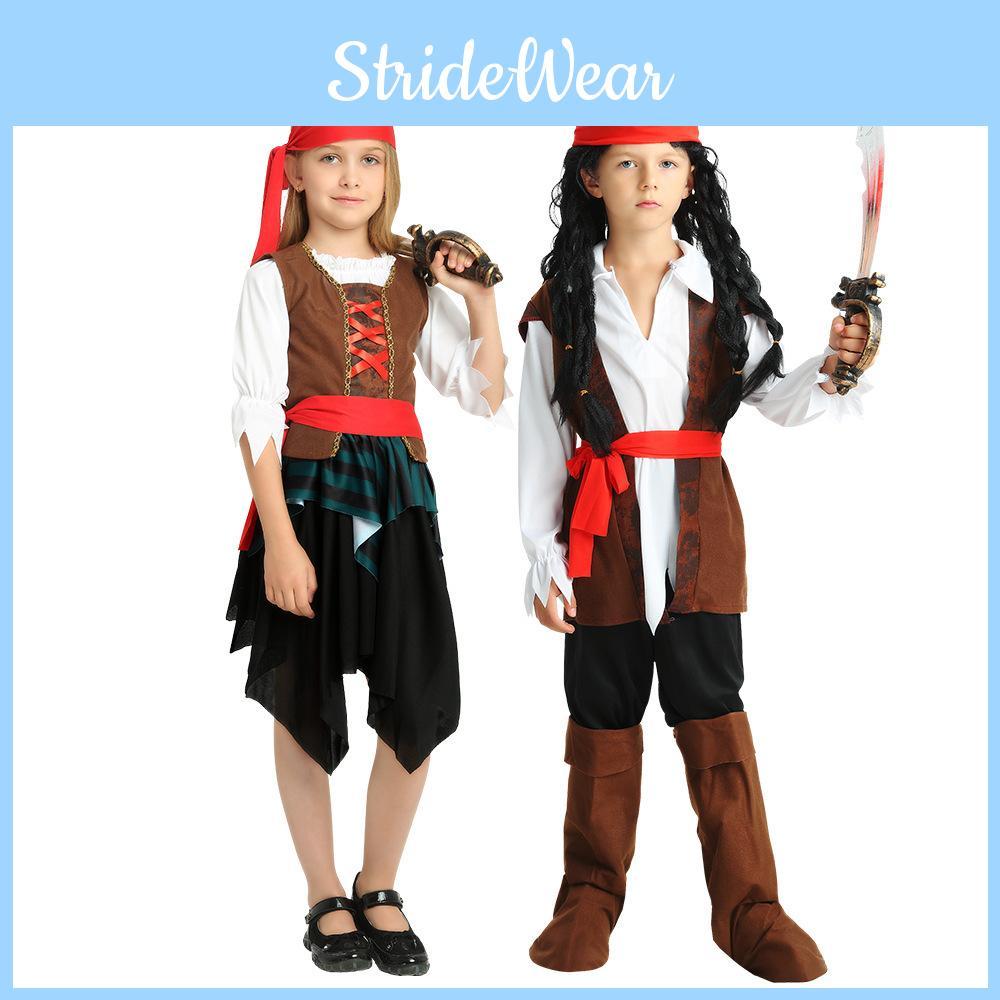 Unisex Children's Pirate Outfit For Halloween Parties And Stage Shows Made From Quality Polyester