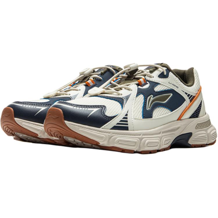 Li Ning Kids Sports Lifestyle Series Comfortable Versatile Lightweight Shock Absorption Low-Top Casual Shoes Men Casual Shoes White Blue YKCU180-3
