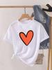 Love Heart Print Clothes Graphic Tshirt Fashion Print Summer Unisex Trend Sweet Short Sleeve Lady Female Shirt Tee