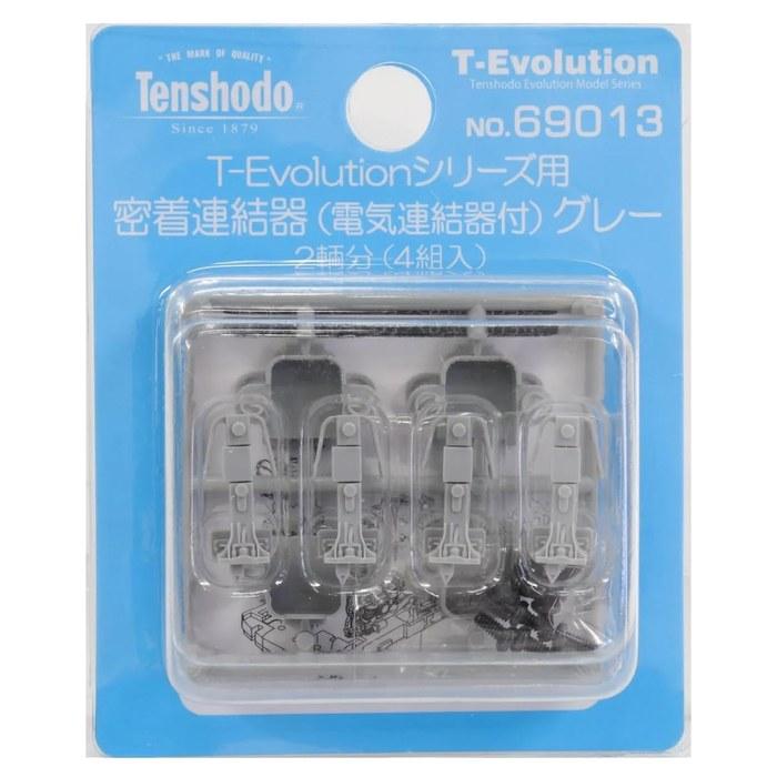 Tenshodo HO Gauge T-Evolution Close Coupling Connector (with Electrical Connector) Gray 69013 1/80