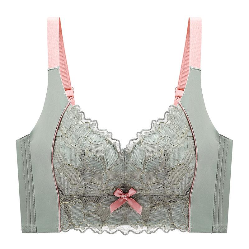 Large size adjustment beauty salon underwear, women's big breasts show small bras, gather and close secondary breasts, anti-sagging bras, summer