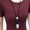Elegant Ebony Wood Pendant Necklace with Black Cord – Versatile High-End Accessory for Women