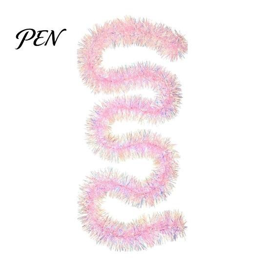 Kerst Trapleuning Wrap 78 Inch Roze Tinsel Sling Decoratie, Glanzende Metallic Twist Herbruikbare Feestelijke Party Supplies voor Kerstboom, Bruiloft,