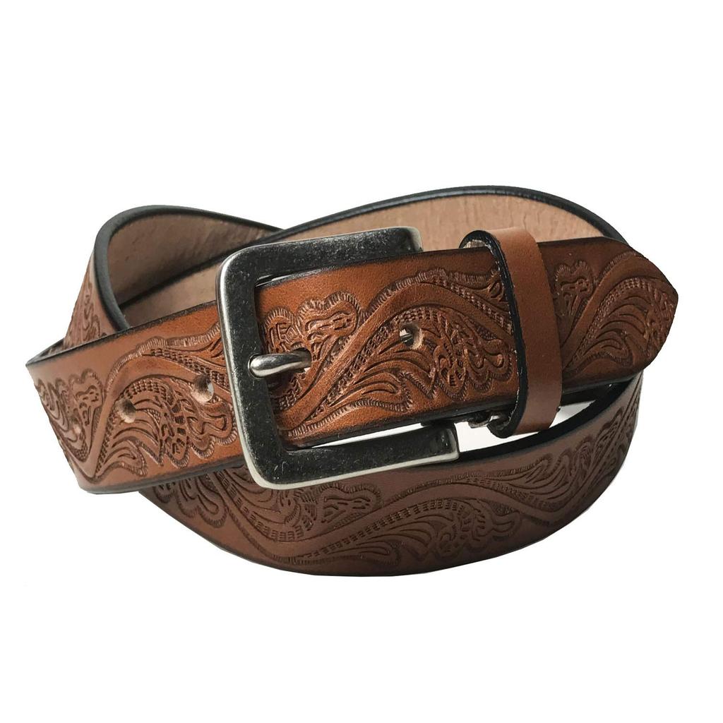 WING LEATHER Tochigi Leather Dark Genuine Cowhide Made In Belt, Brown, Long, Leather, Japan, Casual, 35mm, W004DB-L