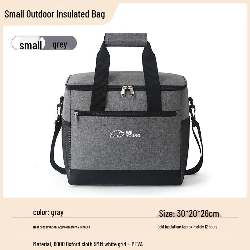 Oxford Cloth Insulated Picnic Bag - Large Capacity, Waterproof, Cold Preservation for Outdoor Camping