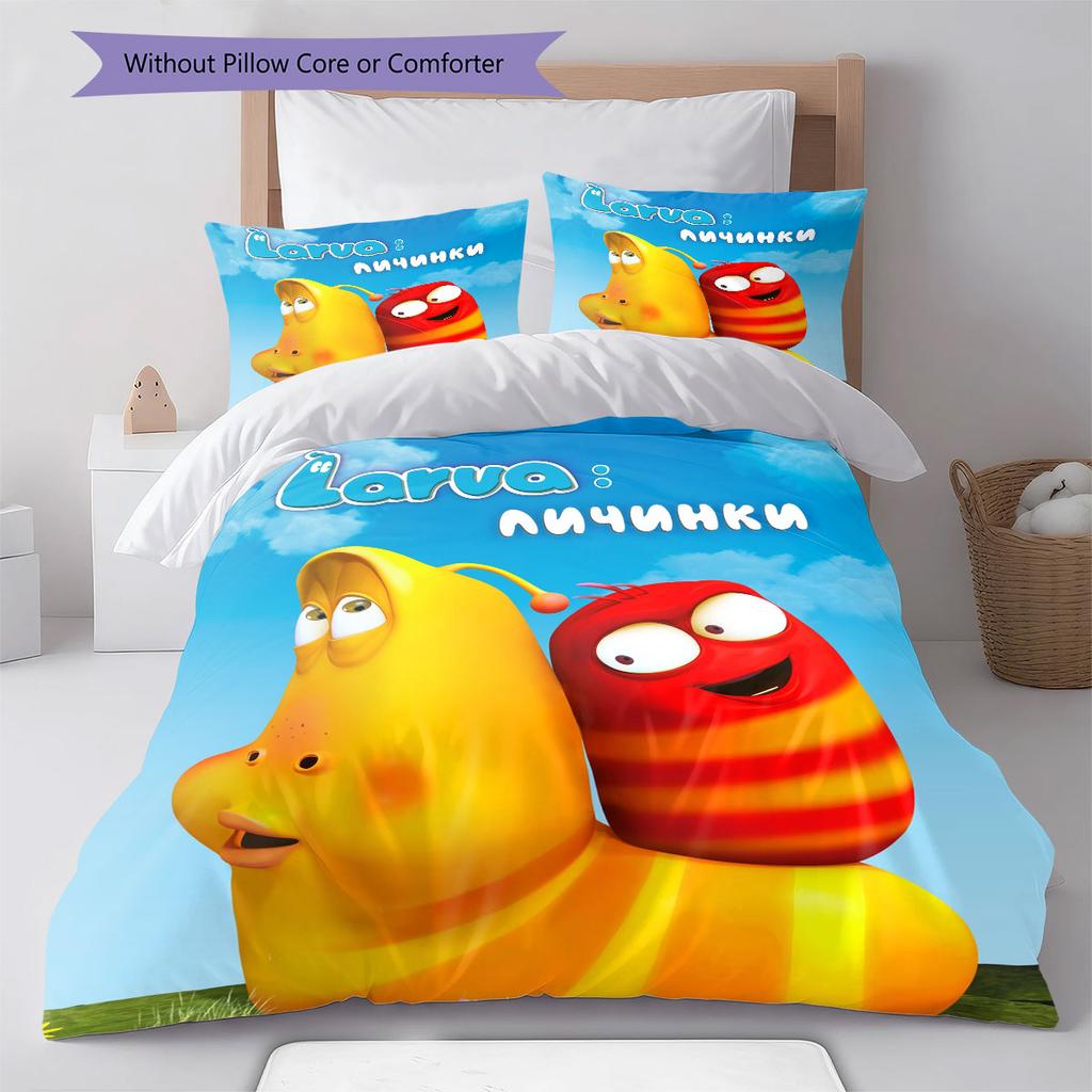 Larva Art Pattern Bedding Home Decoration Birthday Gift ( 1 Duvet Cover + 2 Pillowcase, Without Core),fan Merchandise.