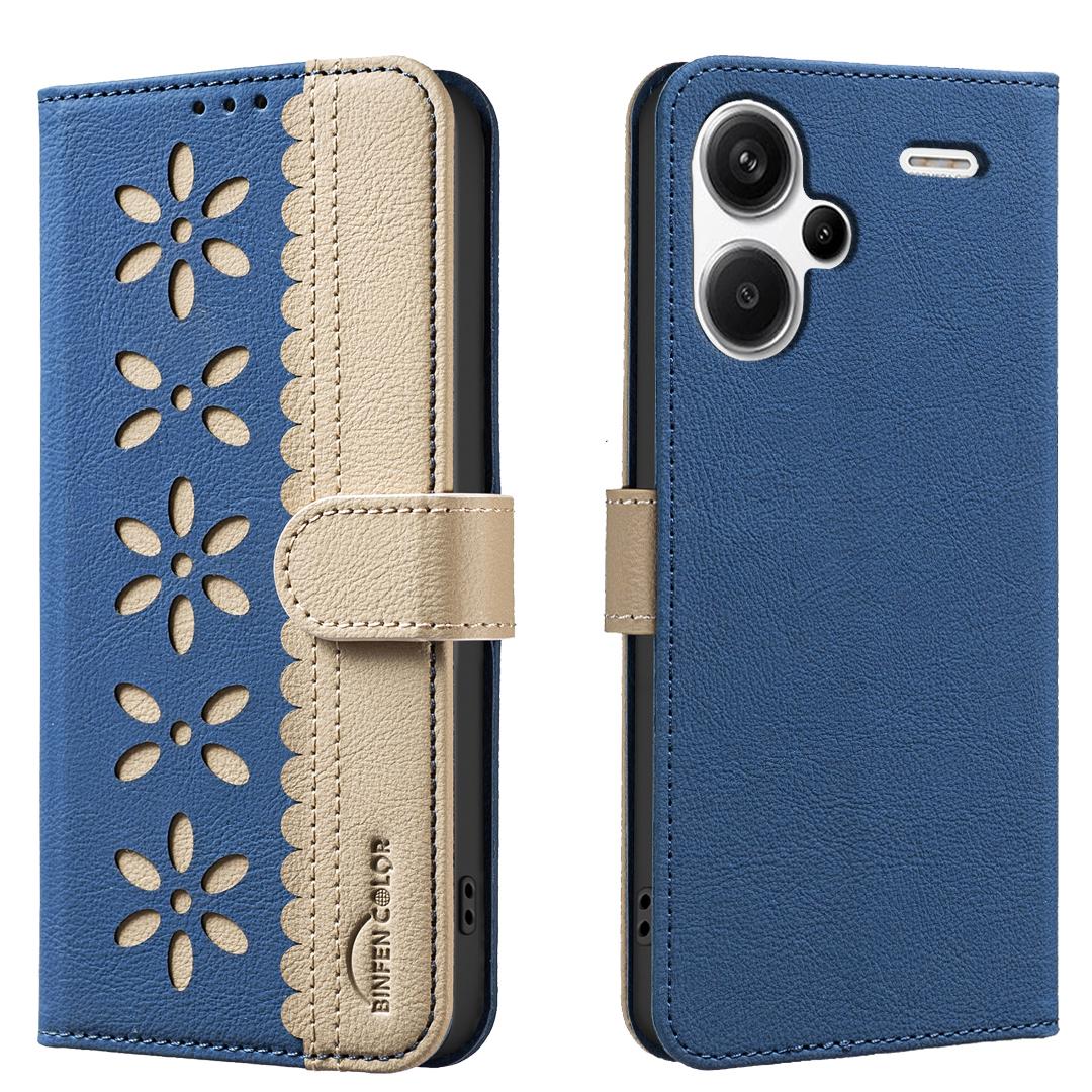 

Для Xiaomi Redmi Note 13 Pro+ 5G Шкіряний Чохол BINFEN COLOR BF36 Квітковий Візерунок Чохол для Телефону Гаманець-Підставка з RFID-Блокуванням F
