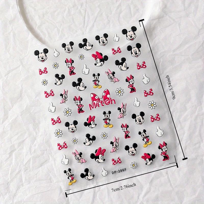 Disney Cartoon Stitch Nail Stickers Nail Art Supplies Mickey Minnie Donald Duck 3D Stickers Nail Art Decoration Decals 1pc