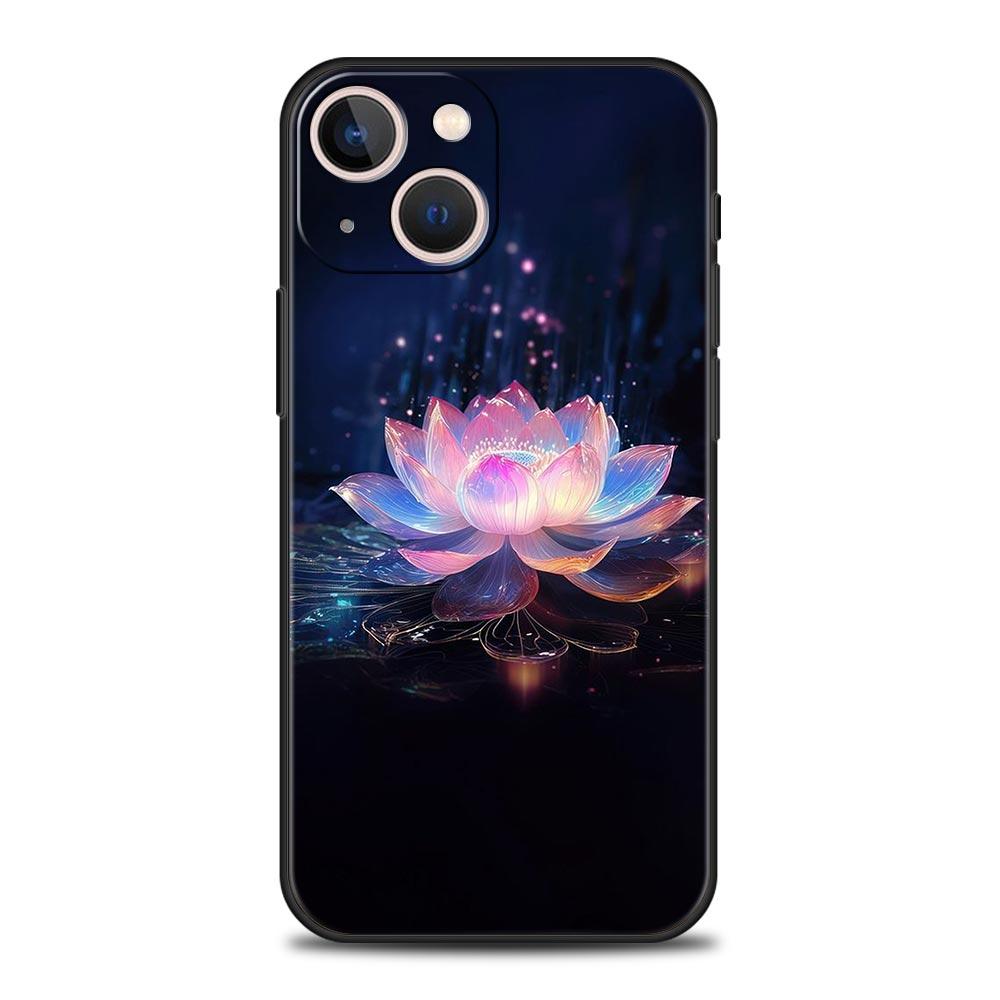 

Чехол для телефона Cover для iPhone 17 Pro Max 16 15 14 13 12 11 Pro Max Plus 17AIR Ударопрочный Мягкий ТПУ Корпус Цветок Лотоса Fundas Capas iPhone 17
