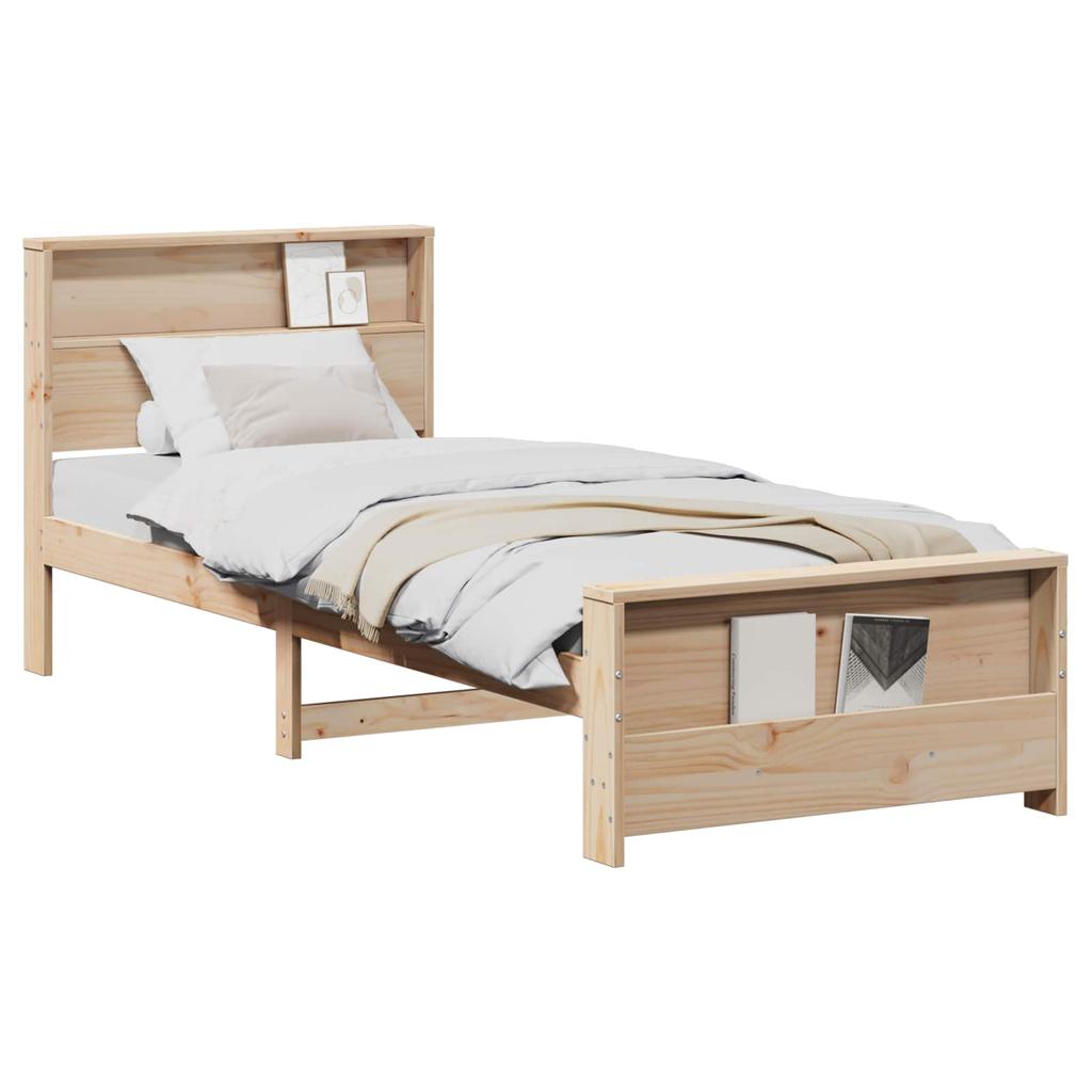 Bed Frame with Headboard Brown 75 x 190 cm Engineered Wood