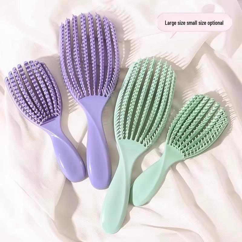 Newcomer Discount: Women's Fluffy Shell, Rib, and Banana Leaf Comb - Tangle-Free Design
