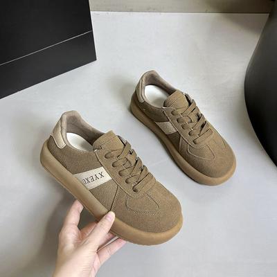 Damskie platformy casualowe buty typu boardówki jesień nowa moda wygodne retro duży nosek brzydkie urocze