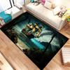 Tropical Coast Pirate Vintage Sailing Ship Seascape Graphics Rug,Villa Lounge Sofa Living Room,Non Slip Rug,Gift