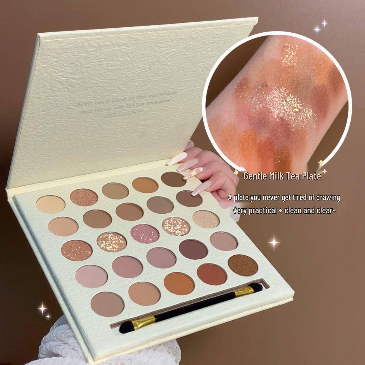 

MUGE LEEN Cream Elf 25-Pan Earth Tone Eyeshadow: Shimmer & Matte, Milk Tea Hues