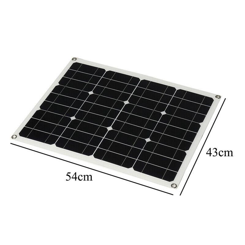 100W 18V Solar Panel+Controller Monocrystalline USB interface Car Ship Outdoor Camping Emergency Phone Charger w/Charger