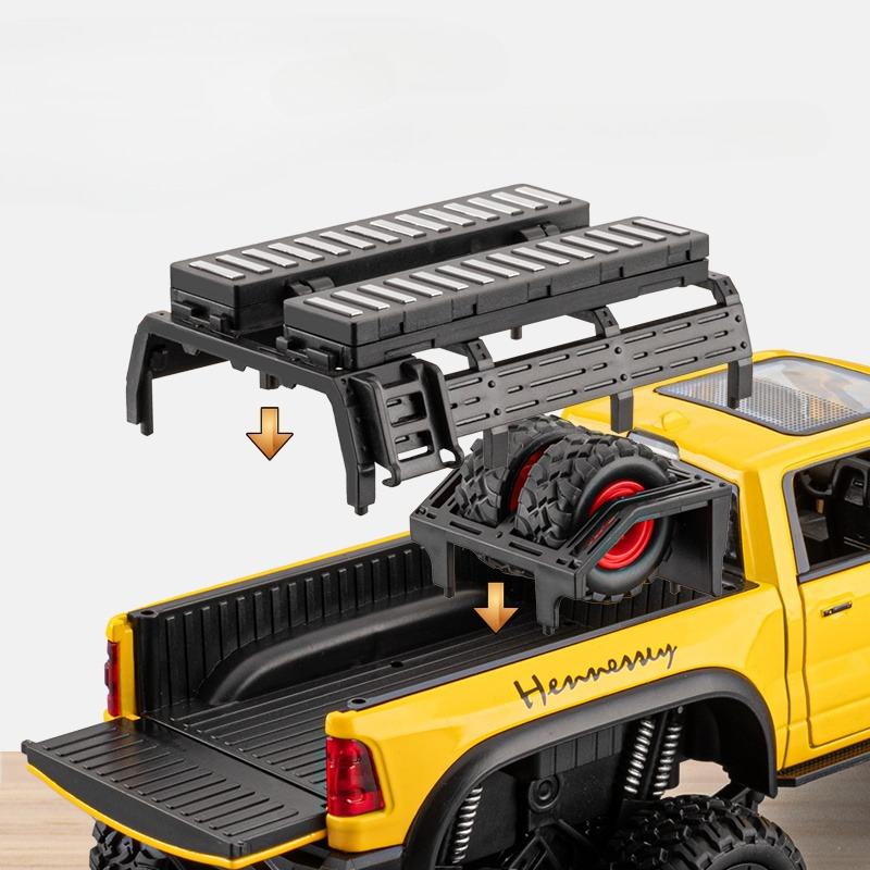 Diecast 1/24 Ram Mammoth 1000 Alloy Car Model Simulation Pickup Truck Off-road Vehicle Model Boy's Toy Collection Ornament Gift