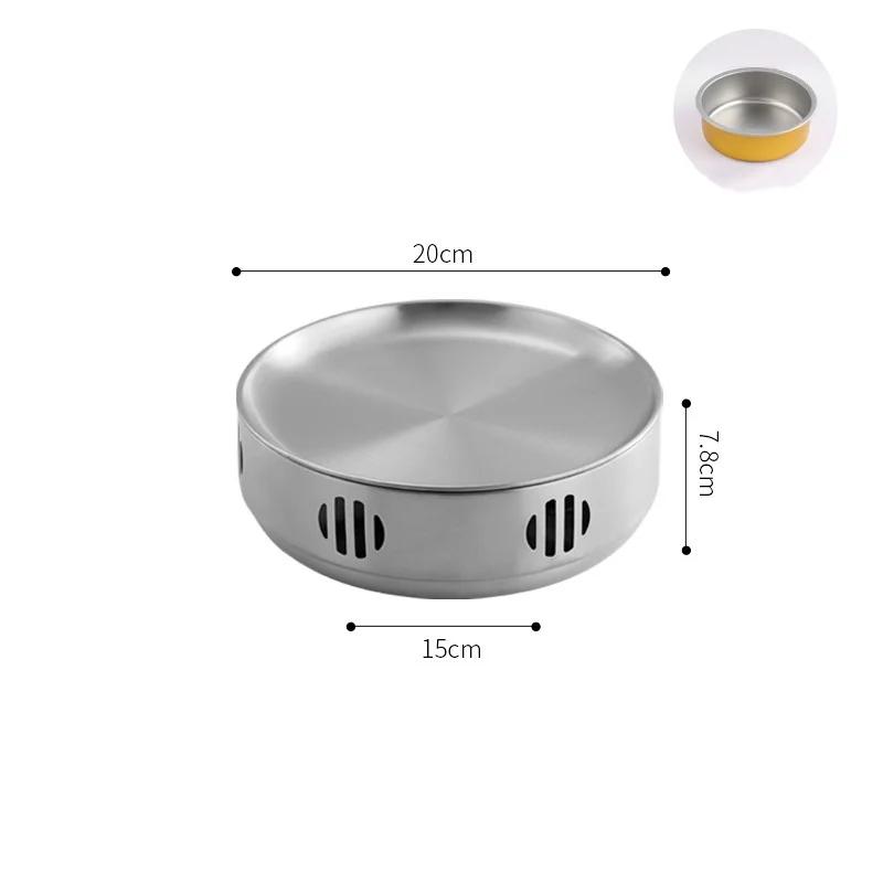 Korean 304 Stainless Steel Grill Barbecue Rack, Roast Meat Plate, Dry Pot Tray, Bar Restaurant Tableware, 1 Pc