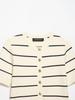 2026 Spring European-Style Striped Knit Cardigan with Half Skirt