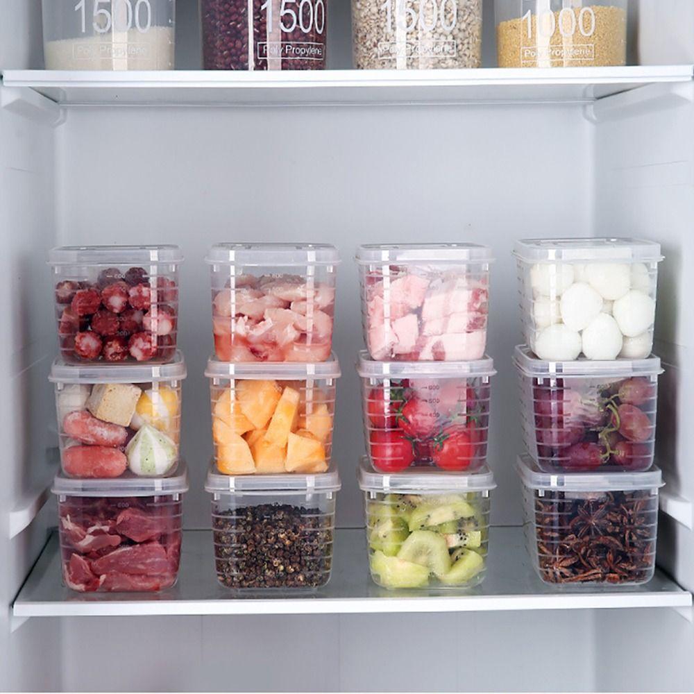 Boîte de Conservation Alimentaire Carrée 1 Pièce Ustensiles de Cuisine Organisateur pour Réfrigérateur Contenant