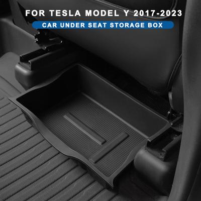 Dla Tesla Model Y 2017-2025 Samochodowy Schowek Pod Siedzeniem Organizer Szuflada Uchwyt TPE Schowek Dolny Pudełko Akcesoria Samochodowe Dekoracja