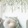 Green Plants Wall Sticker Self-adhesive Waterproof PVC Spring Floral Plants Sticker Home Office Living Room Bedroom Wall Decoration Decal