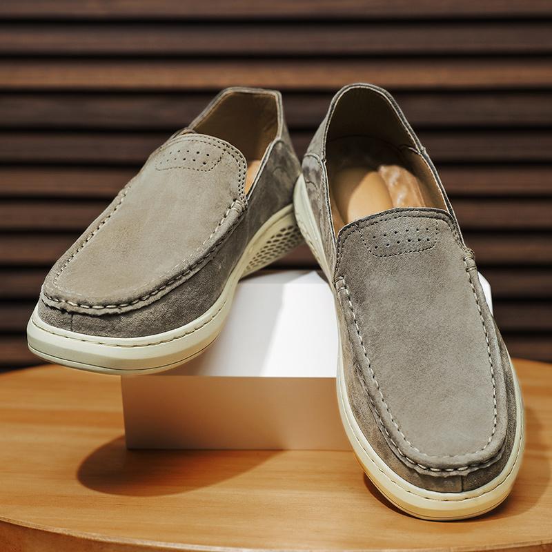 Handmade Suede Leather Men's Casual Shoes Breathable Slip On Loafers Hot Sale Moccasins Leisure Walk Men Driving Flats Outdoor