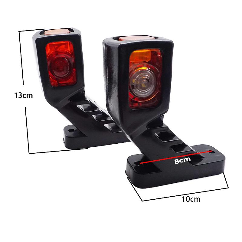 2PCS 3Faces White Red Yellow 12/24V LED Side Marker Light TailLight For Trailer Truck Van Lorry Indicator Lamp Truck Side Lamp