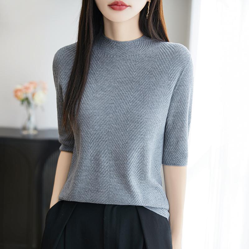 All-Season Women's 50% Wool 50% Silk Sweater | Lightweight Warm Blend Pullover | Luxury Cashmere Silk Knitwear