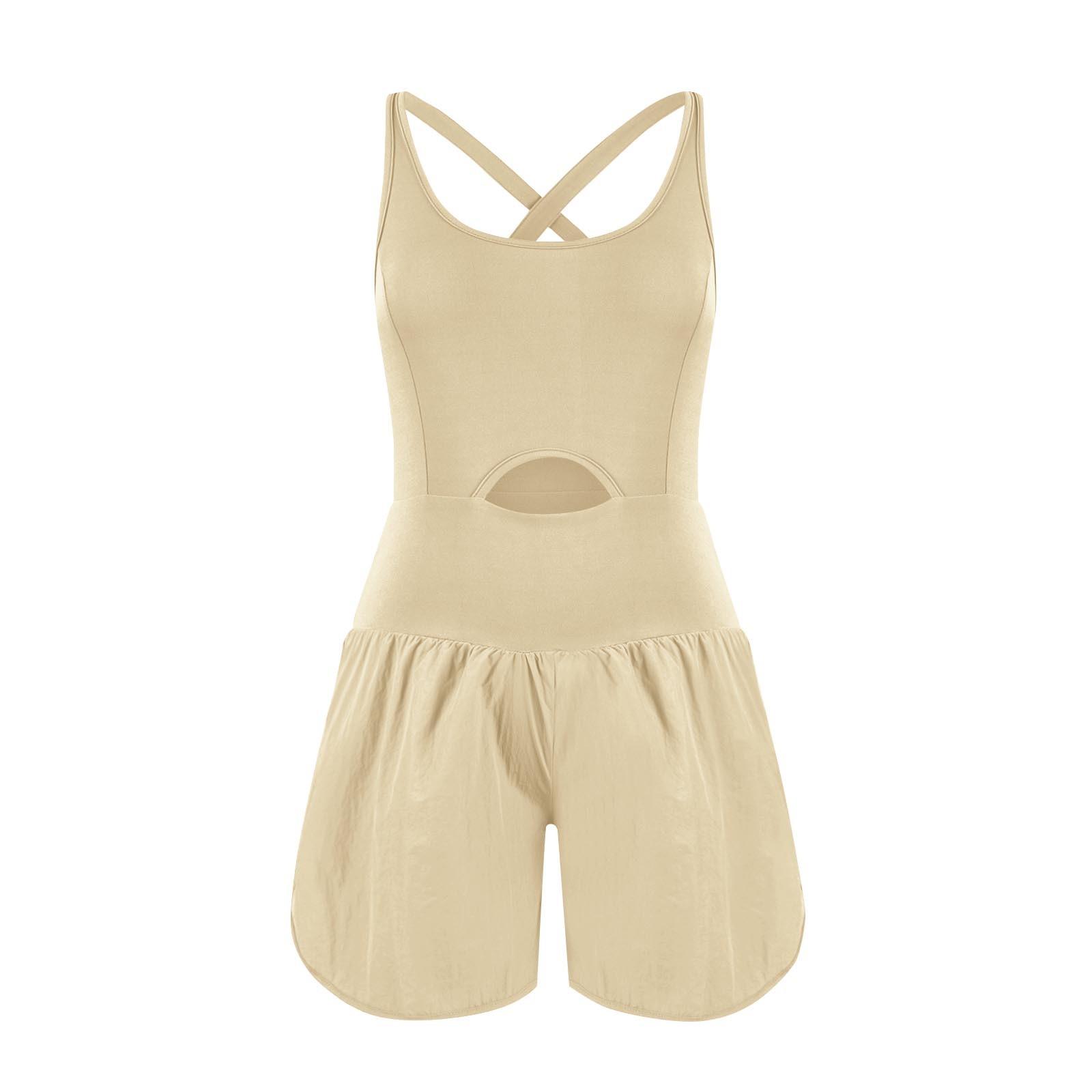 Женские облегающие спортивные модные однотонные комбинезоны с высокой талией — фото 3