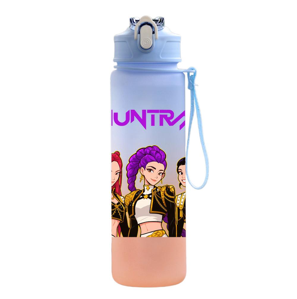 750Ml Water Bottle Cartoon K-Pop Demon Hunters Printed Large Capacity Drinking Cup Portable Outdoor Sports Water Cup Children Kid Gift