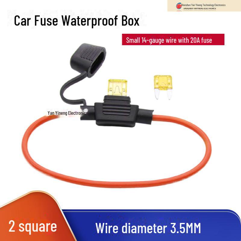 

Водонепроницаемый автомобильный блок предохранителей с 30-сантиметровым проводом и держателем предохранителя Small 14-gauge wire (20A)