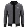 Autumn Men's Fashion Casual Solid Color Thickened Knitted Cardigan