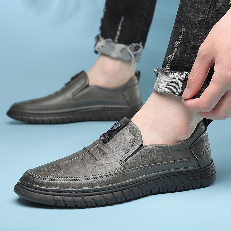 Leather Men Casual Shoes Slip On Fashion Luxury Brand New Mens Loafers Moccasins Breathable Black Driving Shoes for Men