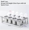 Stainless Steel Transparent GN Pans Visible Food Exhibition Plate Basin Tray Milk Tea Shop Basin Container Storage Box with Rack