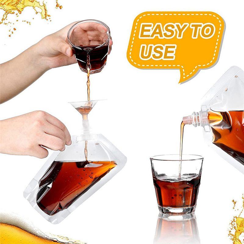 A84X-100Pcs Portable Transparent Plastic Spout Pouch Plastic Pouch For Liquid Drink Pouch Sealed Packaging Bag
